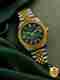 French Connection Men Green Textured Dial Automatic Gold Watch FCA12TM - Image 7