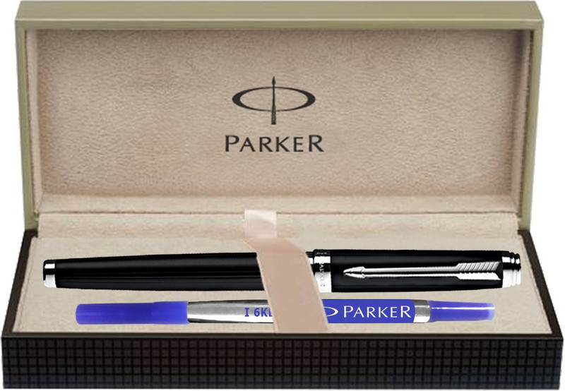 parker ambient laque black chrome trim roller ball pen