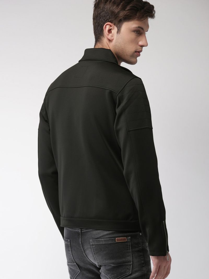 Mast & Harbour Men Solid Leather Jacket - Image 6