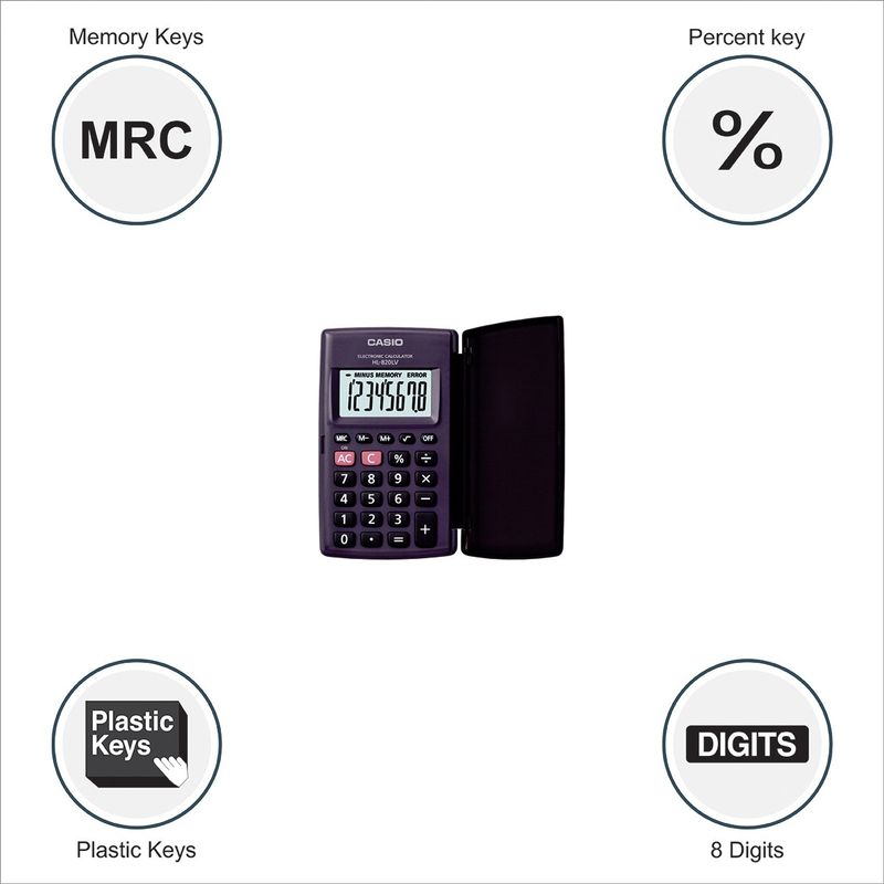 Casio HL820LV 8-Digit Basic Calculator - Image 3