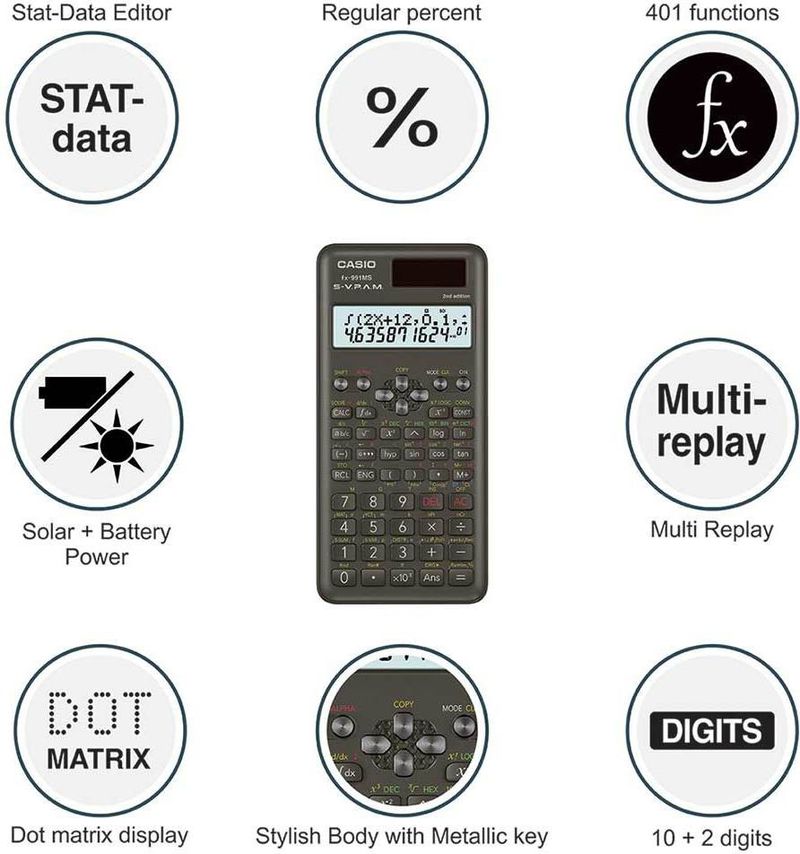 CASIO FX-991MS 12 Digit Scientific Calculator - Image 3