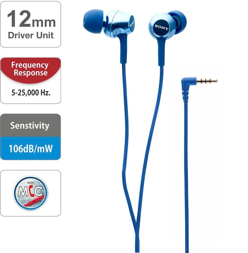Sony EX255AP Wired Headset Blue - Image 4