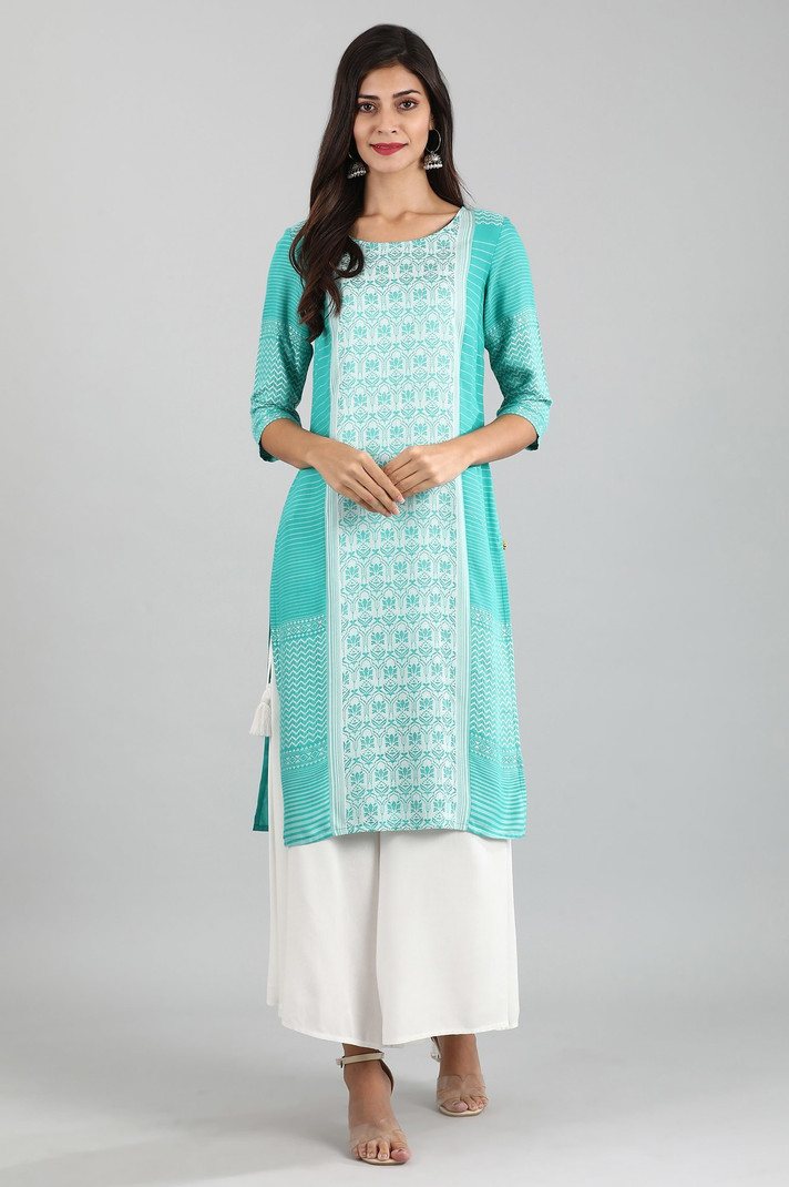 Aurelia Women Geometric Print Rayon Kurta