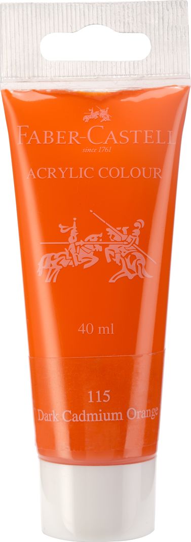 FABER-CASTELL Acrylic 40ml Tube - Dark Cadmium Orange 115 (Set of 1, Transparent)