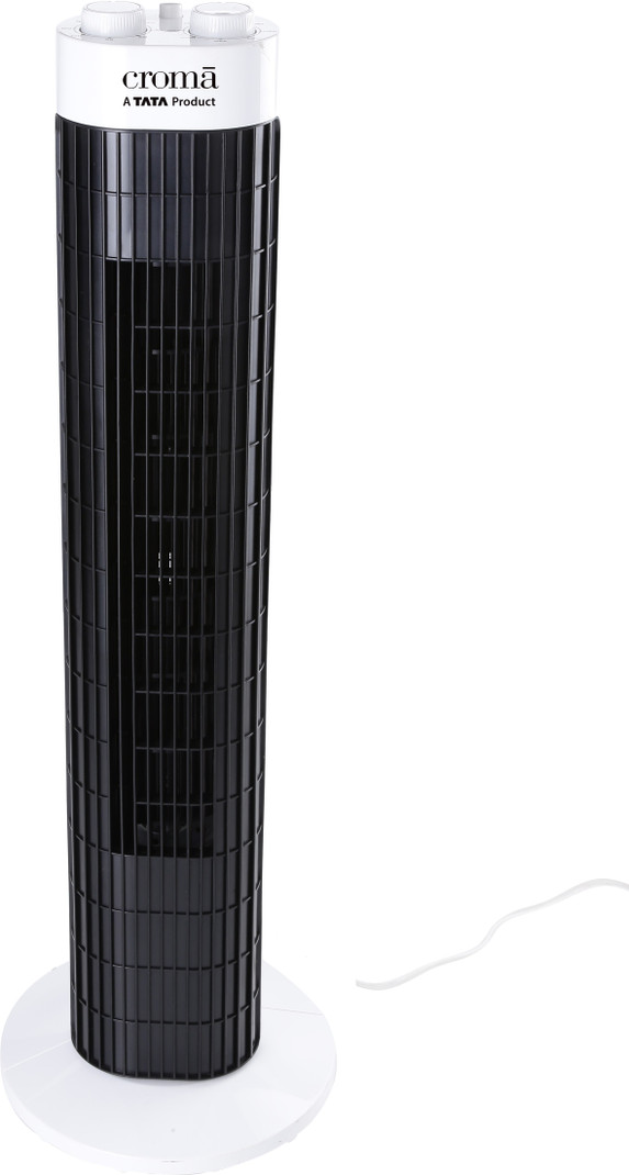 Croma Floor Standing Tower Fan (CRAF0028) with 24 Months Warranty Tower Fan (Black, White | Pack of 1)