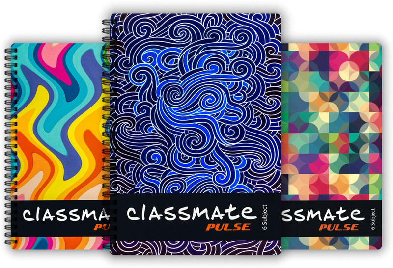 classmate pulse 6 subject 240 x 180 mm spiral b5 notebook unruled 300 pages