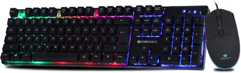 ZEBRONICS ZEB-WAR Keyboard and Mouse Combo Combo Set Designed for Gaming (Black)