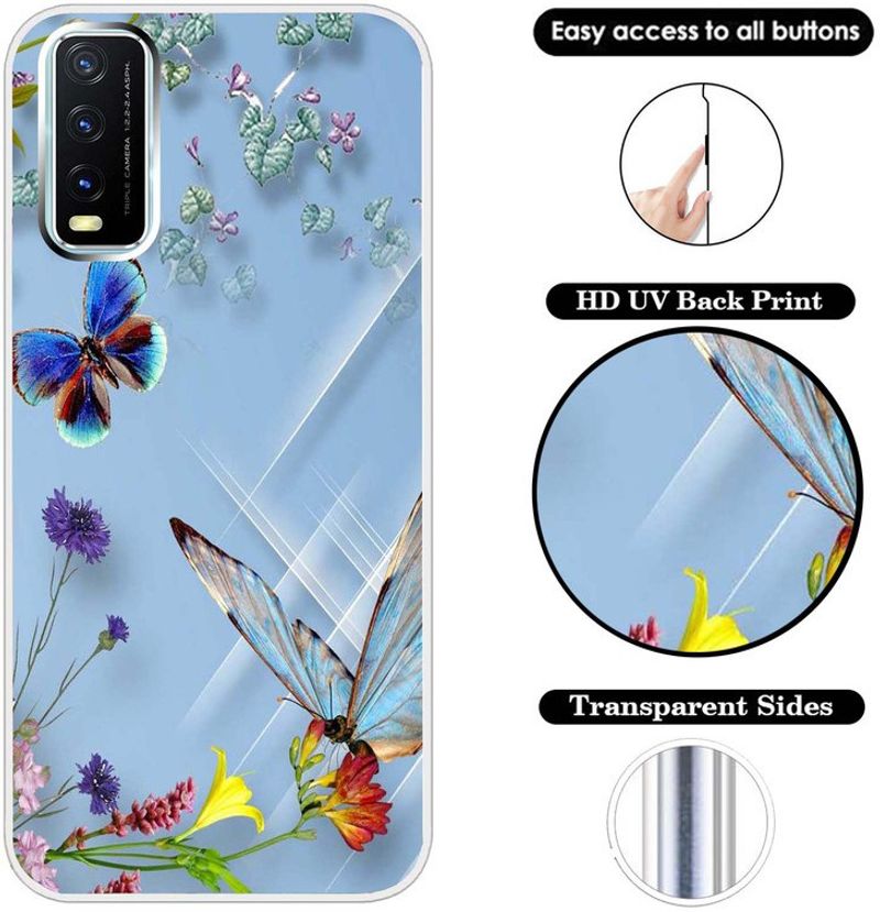 Case Club Back Cover for Vivo Y20G, Blue, Grip Case, Silicon - Image 3