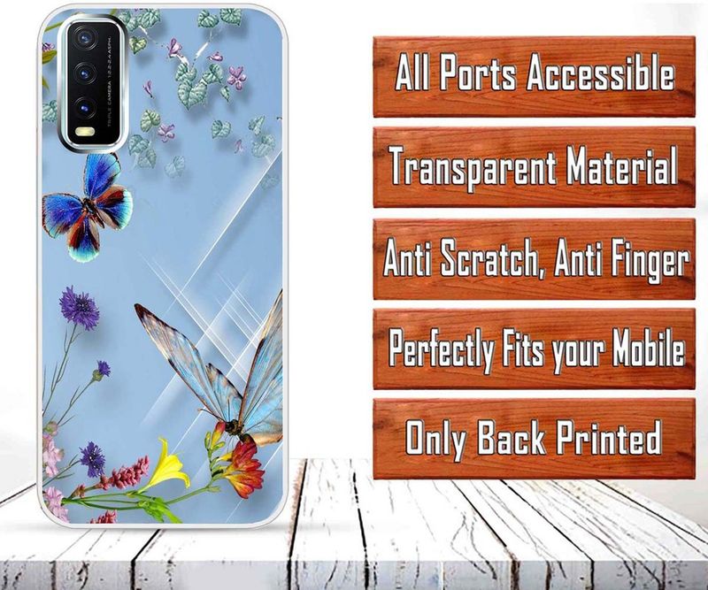 Case Club Back Cover for Vivo Y20G, Blue, Grip Case, Silicon - Image 5