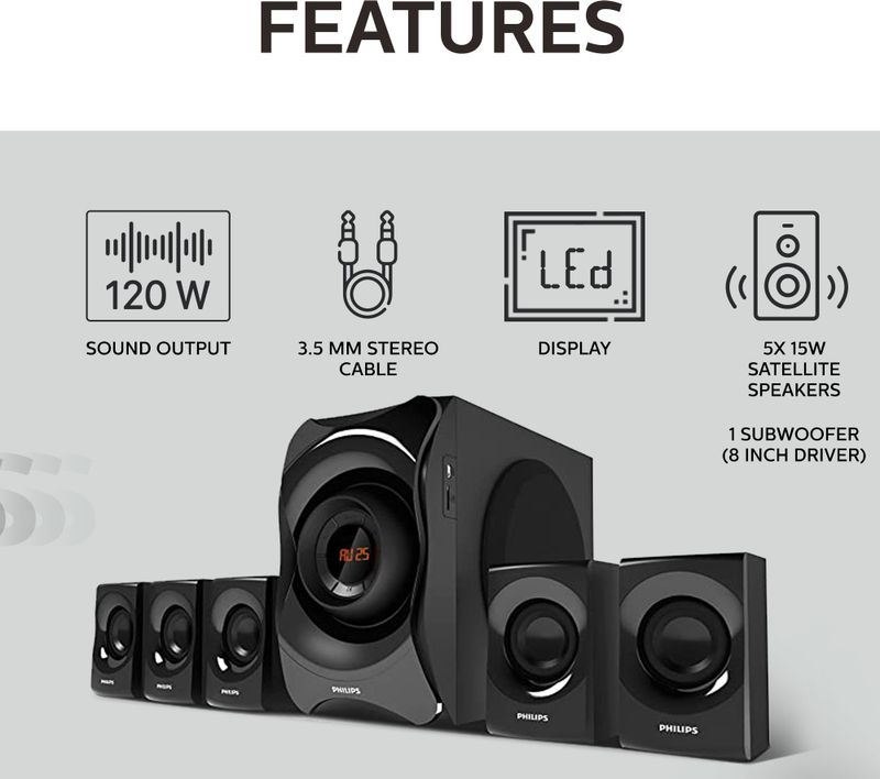 PHILIPS SPA8000B/94 120W Bluetooth Soundbar - Image 3