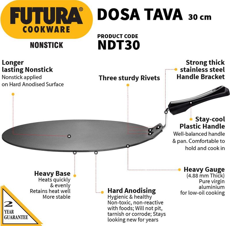 Hawkins Non Stick Dosa Tava 30 cm - Image 3