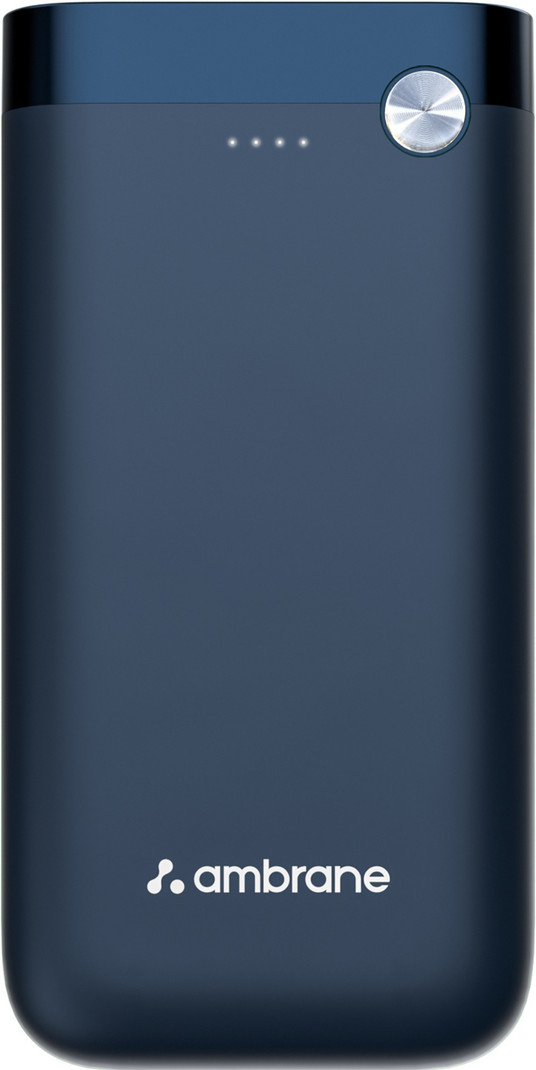 Ambrane 20000 mAh 20 W Compact Pocket Size Power Bank (Blue, Lithium Polymer, Quick Charge 3.0, Power Delivery 3.0 for Mobile)