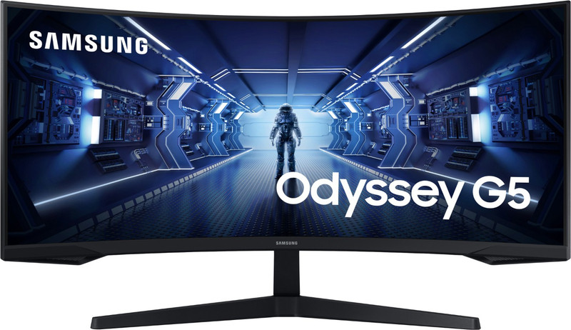 Samsung Odyssey G5 Curved 86.4 Cm 34 Inch Curved Wqhd Led Backlit Va Panel Hdr 10, Game Style Ui, Borderless Ultrawide Gaming Monitor Lc34g55twwwxxl