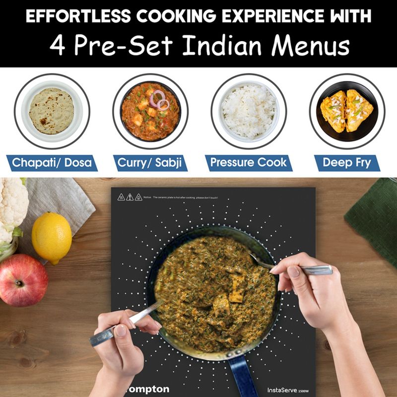 Crompton 2000W Induction Cooktop Push Button Black - Image 6