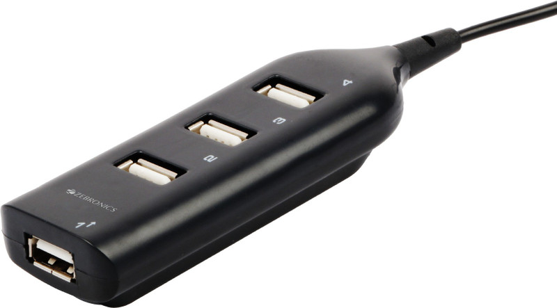 ZEBRONICS 4 Port ZEB-90HB USB Hub (Black)