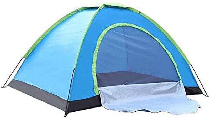 DEVICE Polyester 4-Person Dome Tent with Bag (Blue, Black) - Image 2