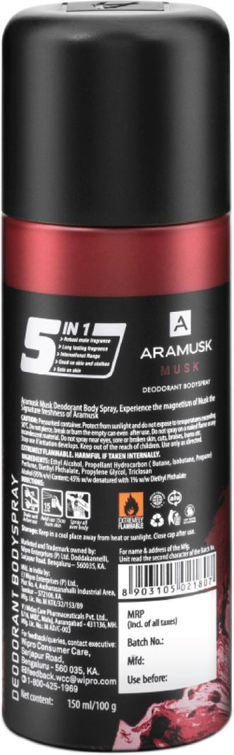 ARAMUSK Musk Everyday Wear Body Deodorant Spray 150ml - Image 4
