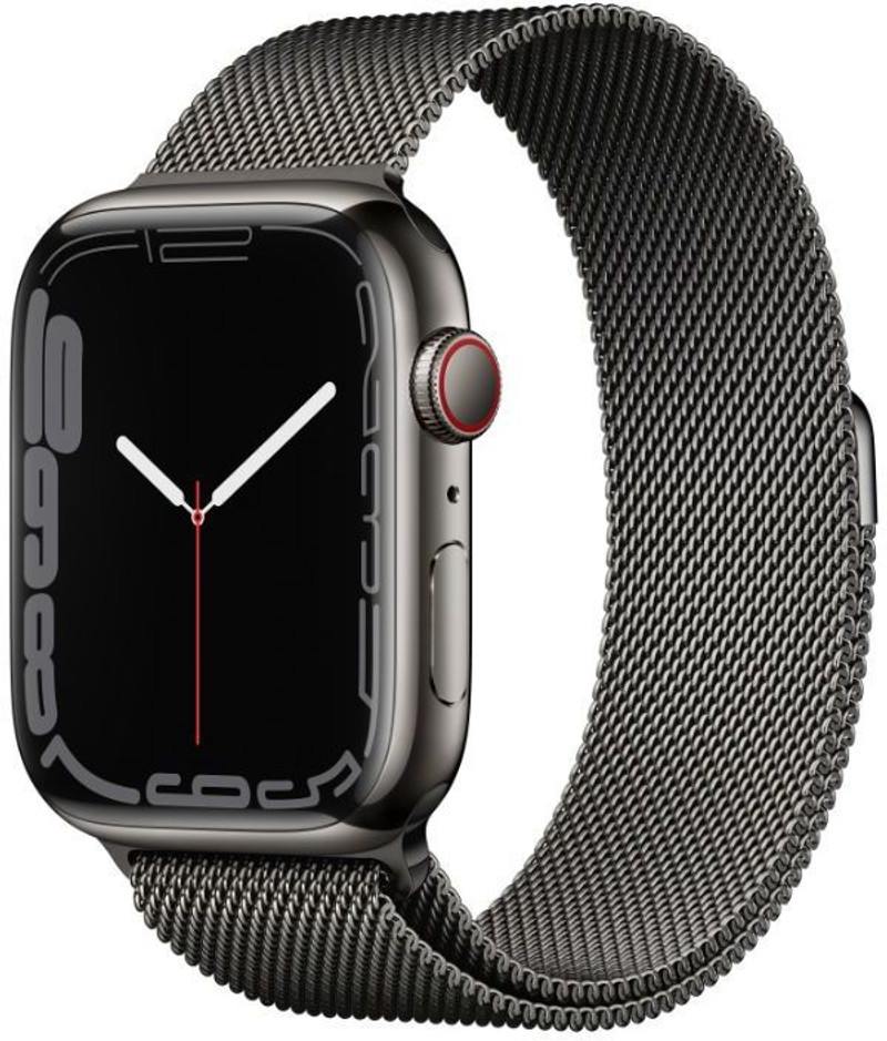 APPLE Apple Watch Series7 (GPS+Cellular-45mm)Graphite Stainless Steel Case-GraphiteLoop (Grey Strap, Regular)