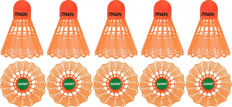 Nongi Plastic Badminton Shuttle Pack of 5 - Orange - Image 3