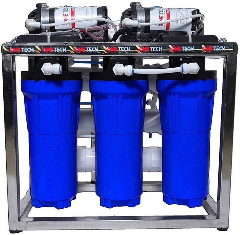 OneTech 25 LPH Commercial Water Purifier Plant Double Purification Stainless Steel With TDS Adjuster + Auto Shut Off 25 L RO + UF Water Purifier (Blue