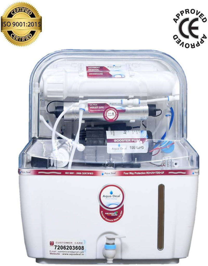 aquadeal aquagrand 15 l ro uf uv uv led tds control water purifier
