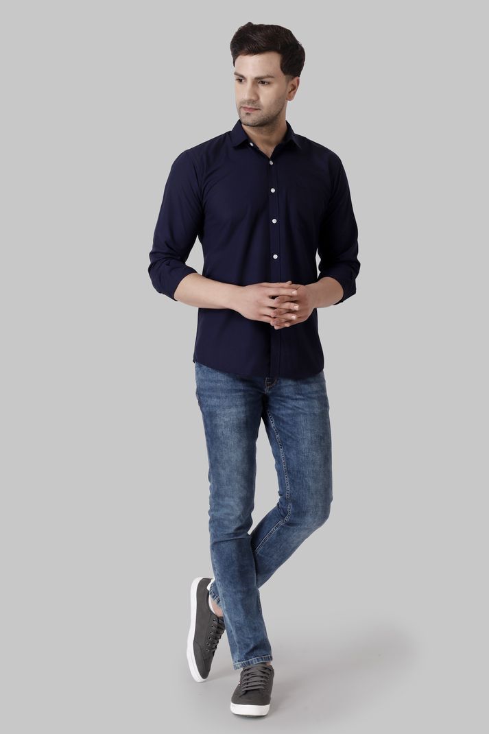 Voroxy Men's Solid Casual Spread Shirt - Image 6