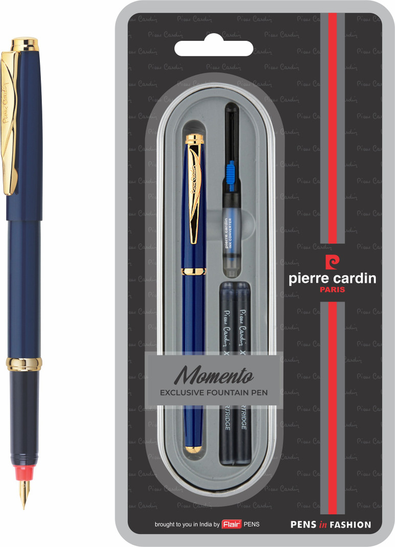 pierre cardin momento fountain pen set blue body