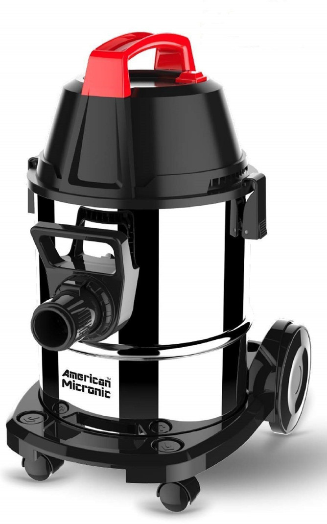 American Micronic Wet with Blower & filterower & HEPA Filter- Dry Vacuum Cleaner (Red, Black)