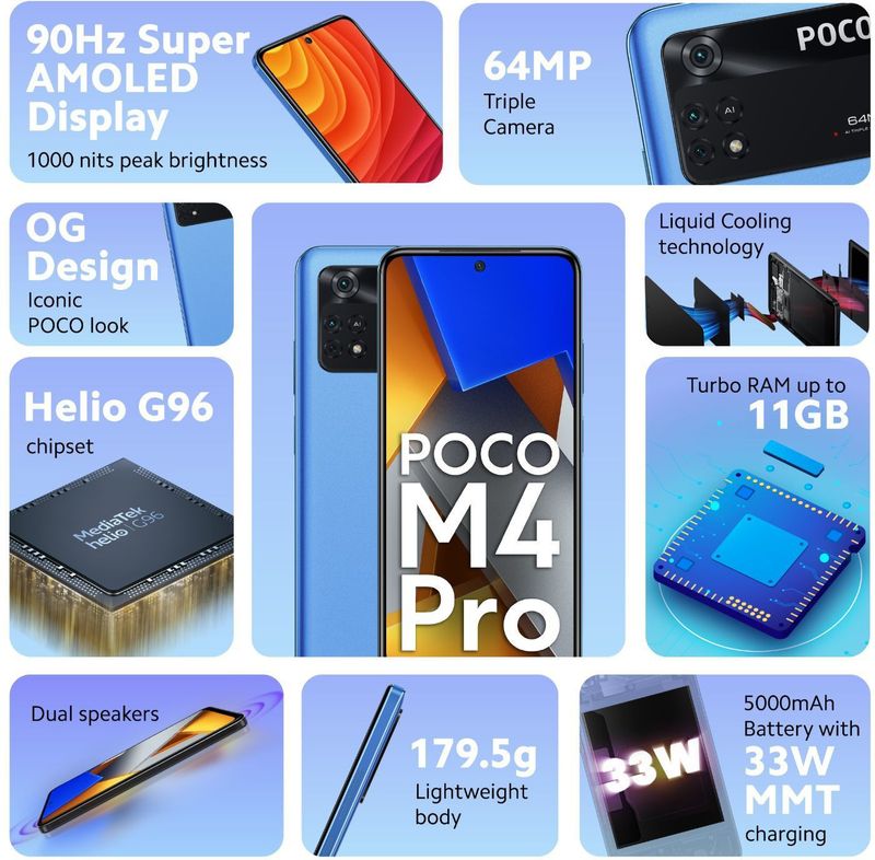 POCO M4 Pro 128GB Cool Blue - Image 3