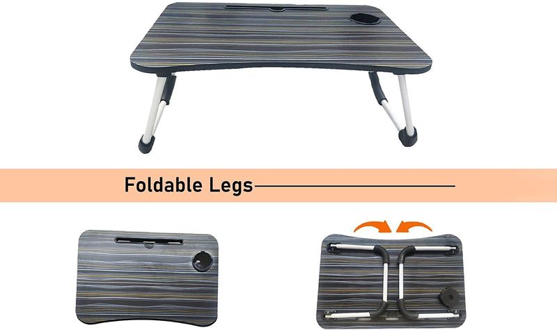 FurniGully Wood Portable Laptop Table (Finish Color - BLACK, Pre Assembled) - Image 5