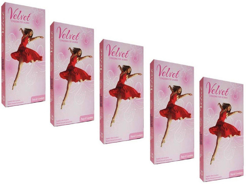MOODS Velvet Women 15pc (3x5) Condom (Set of 5, 15 Sheets)