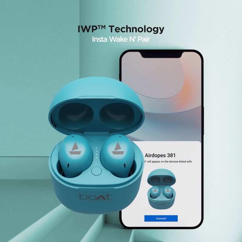 boAt Airdopes 381 True Wireless Earbuds (Teal Blue) - Image 5