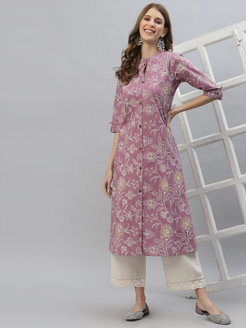 Stylum Women Floral Print Rayon A-line Kurta