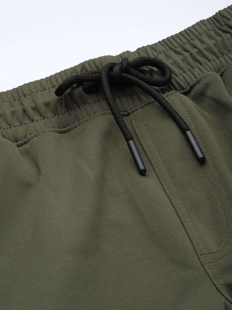 WROGN Men Olive Colorblock Track Pants - Image 6