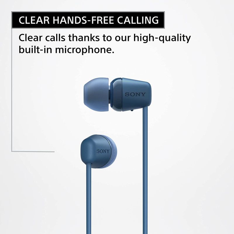 Sony WI-C100 25-Hour Battery Bluetooth Headset Blue - Image 6