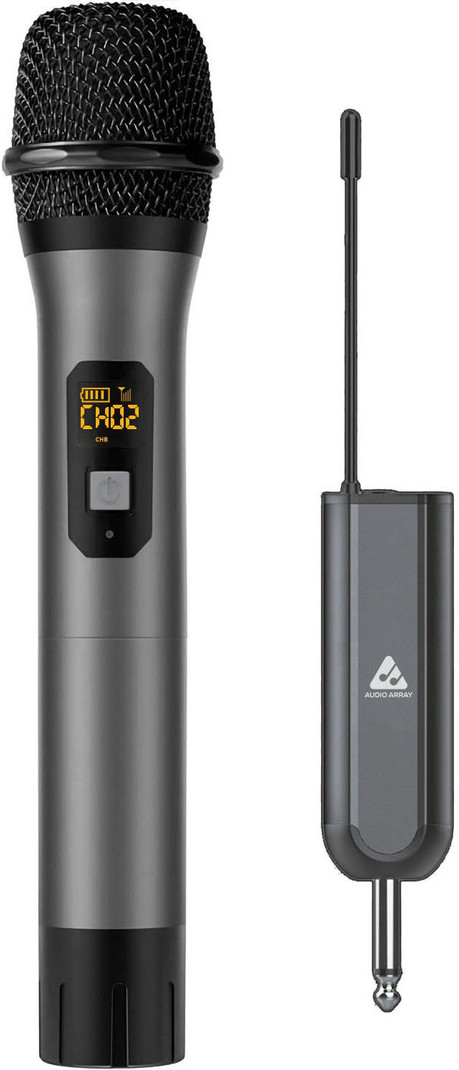 Audio Array UHF Single Wireless Metal Mic, 4+ hrs Receiver Battery, Range up to 60m Microphone