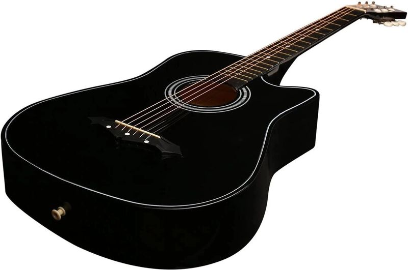 Juarez JRZ38C/BK Linden Wood Acoustic Guitar - Image 5