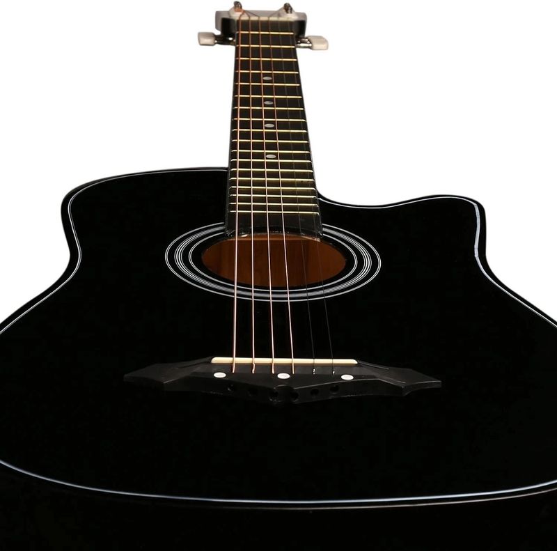 Juarez JRZ38C/BK Linden Wood Acoustic Guitar - Image 6