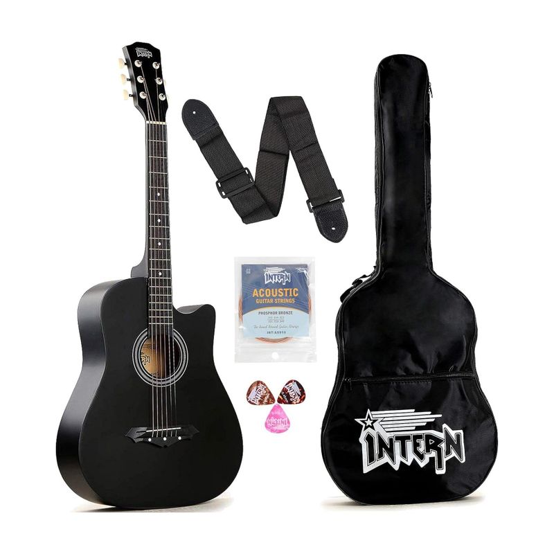 intern INT-38C-BK Acoustic Guitar - Image 2