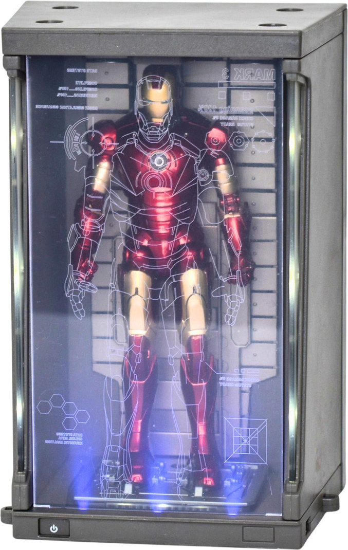 MARVEL Iron Man Mark III Action Figure with LED, Premium Collectibles ZD Toys Multicolor