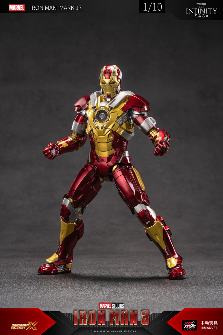MARVEL Iron Man Mark 17 Heartbreaker Action Figure,Interchangeable Hands & Stand (Multicolor)