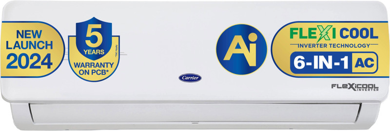 CARRIER 2024 Model 1.5 Ton 3 Star Split Inverter AI Flexicool Convertible 6-in-1 Cooling, Dual Filtration with HD & Auto Cleanser AC (18K ESTER NEO EX