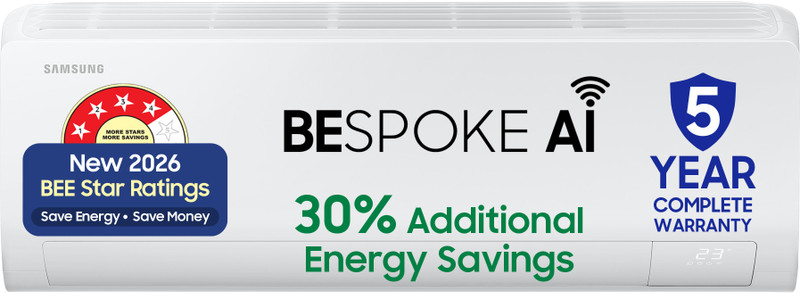 Samsung Bespoke AI 2026 Model 1.5 ton 4 Star Split Inverter with Wi-fi Energy Saving, Voice Control, Powerful Cooling, Copper, 4 Way swing, 5 Step Con