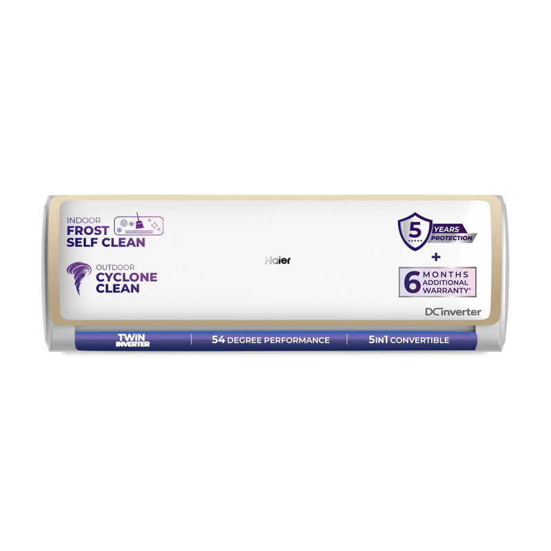 Haier 2026 Model 1.5 Ton 5 Star Split Twin Inverter AC (HSI52VP-G5NB-I,HSO52-5NB-I, White)
