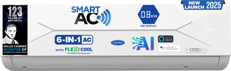 price history - CARRIER 2025 Model 1 Ton 3 Star Split Inverter with Wi-fi Smart F...more