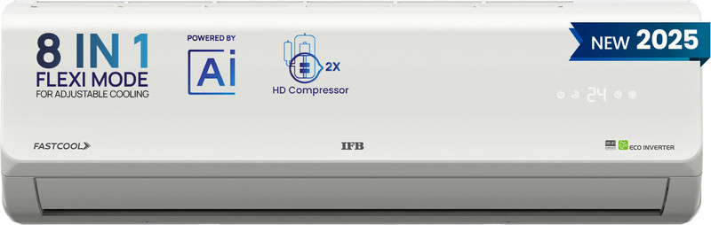 IFB 2025 Model 1.5 Ton 3 Star Split Inverter Silver Plus Series with HD Compressor, AI, Dual Gold Fin, Nano Tek Coating & 8-in-1 Flexi Mode AC CI173SL