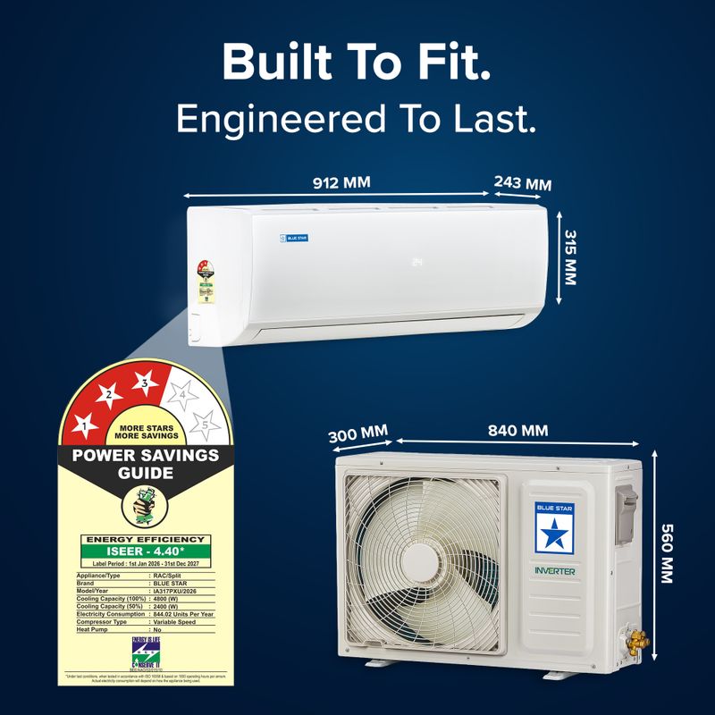 Blue Star 2026 1.5 Ton 3 Star Inverter Split AC - Image 3