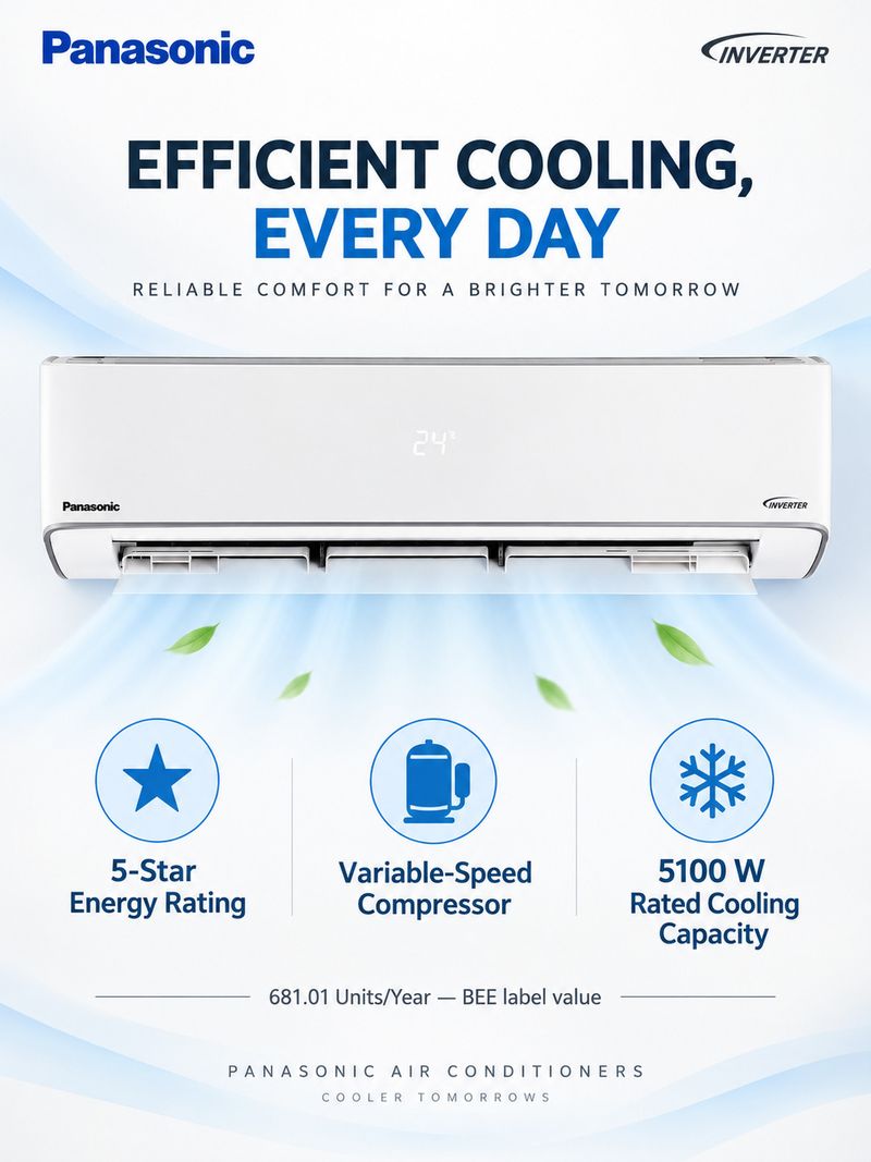 Panasonic 2026 1.5 Ton 5 Star Split Inverter AC - Image 3