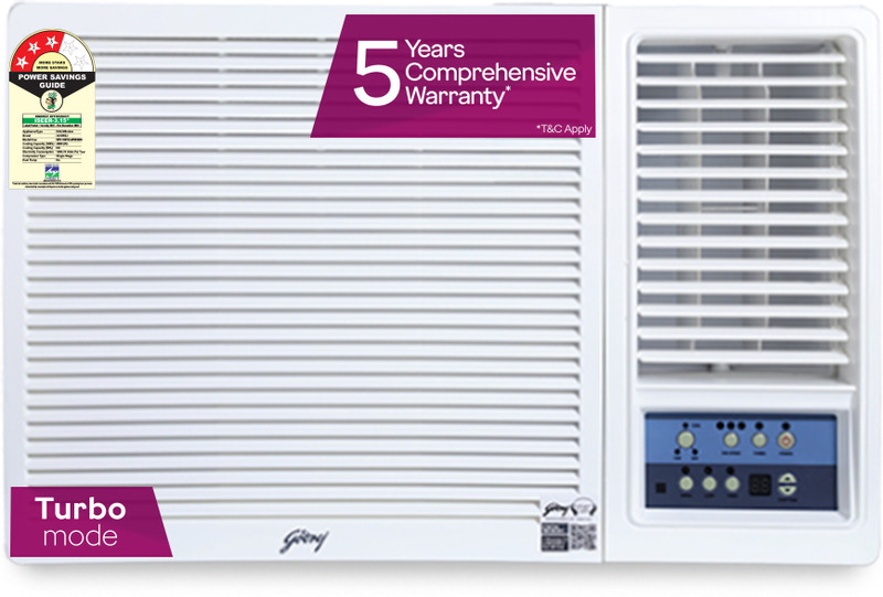 Godrej 2025 Model 1.5 Ton 3 Star Window Fixed Speed Turbo ModeAnti-Dust Filter with Anti-Freeze Thermostat AC (WFC 18UTC3-WWB, White)