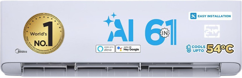 midea 2025 model 1 5 ton 5 star split inverter wi fi 6 1 convertible cooling ai kw display pm 2 5 filter santis pro x ryl ac